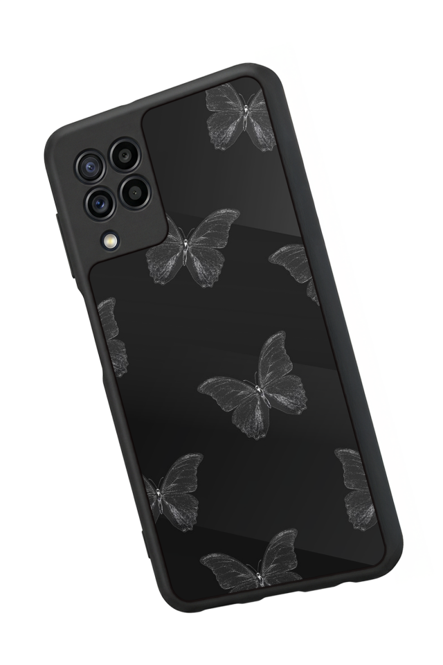 Samsung Galaxy M22 Uyumlu Kelebek Tasarımlı Glossy Premium Kılıf