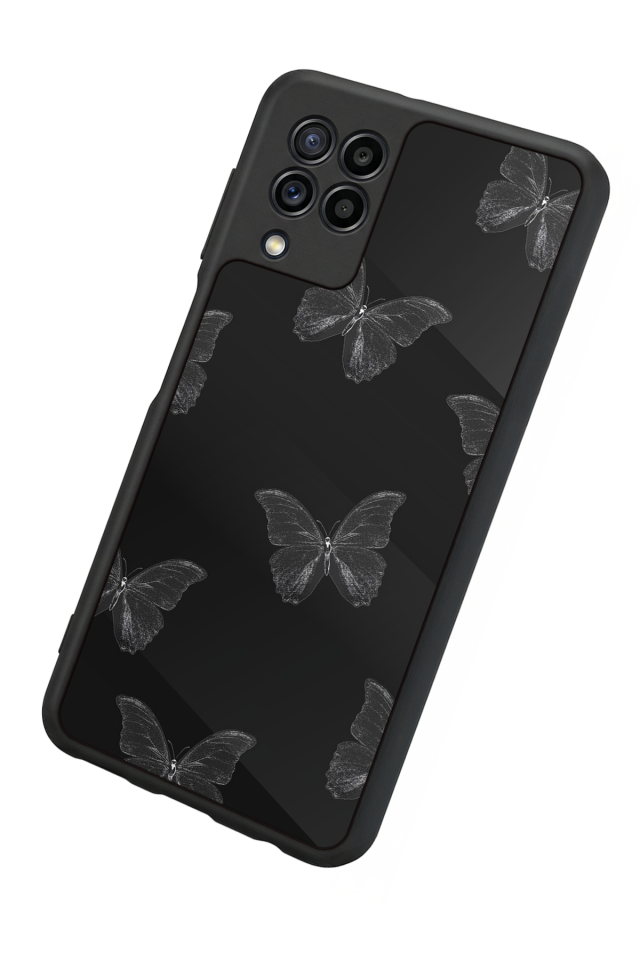 Samsung Galaxy M22 Uyumlu Kelebek Tasarımlı Glossy Premium Kılıf