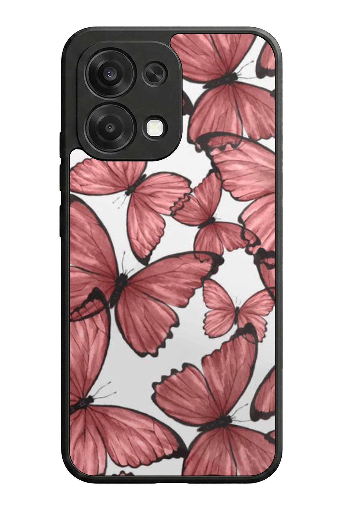 Oppo A6 Pro Uyumlu Kelebek Tasarımlı Glossy Premium Kılıf