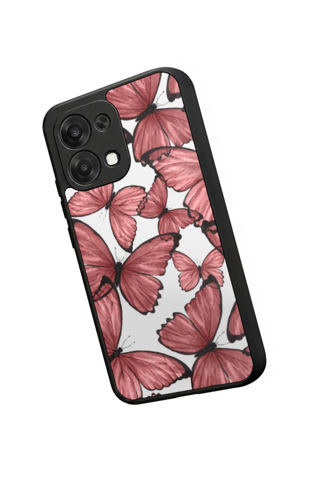 Oppo A6 Pro Uyumlu Kelebek Tasarımlı Glossy Premium Kılıf