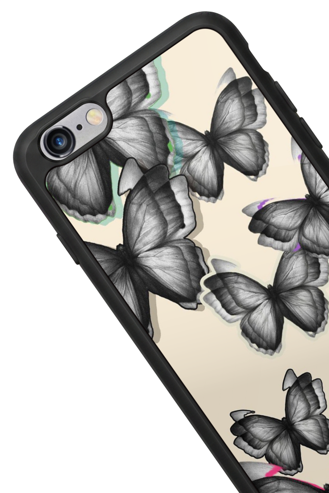 iPhone 6 Plus Uyumlu Kelebek Tasarımlı Glossy Premium Kılıf