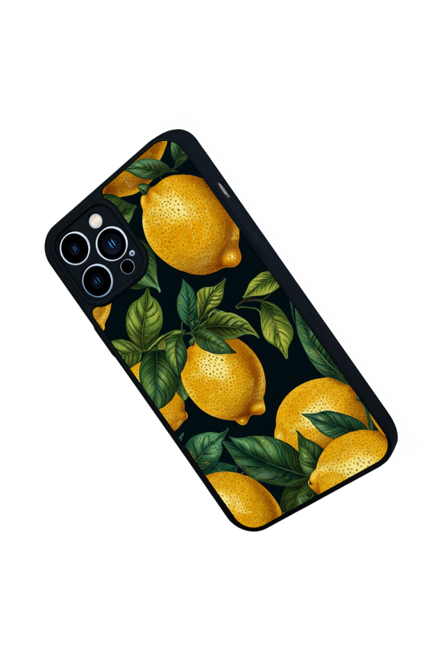 iPhone 12 Pro Max Uyumlu Limon Tasarımlı Glossy Premium Kılıf