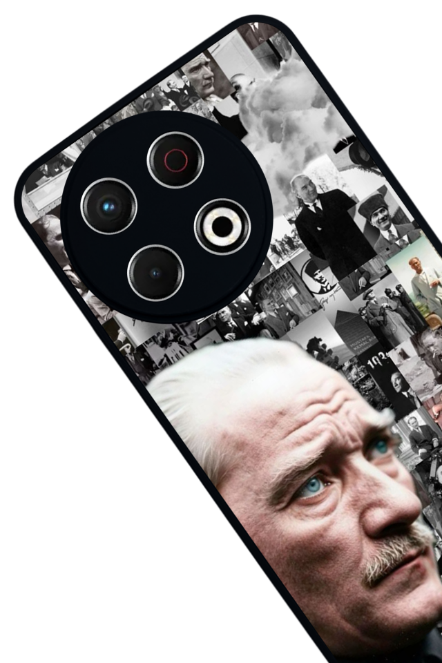 Tecno Spark 30 Pro Uyumlu Mustafa Kemal Ataturk Tasarımlı Glossy Premium Kılıf