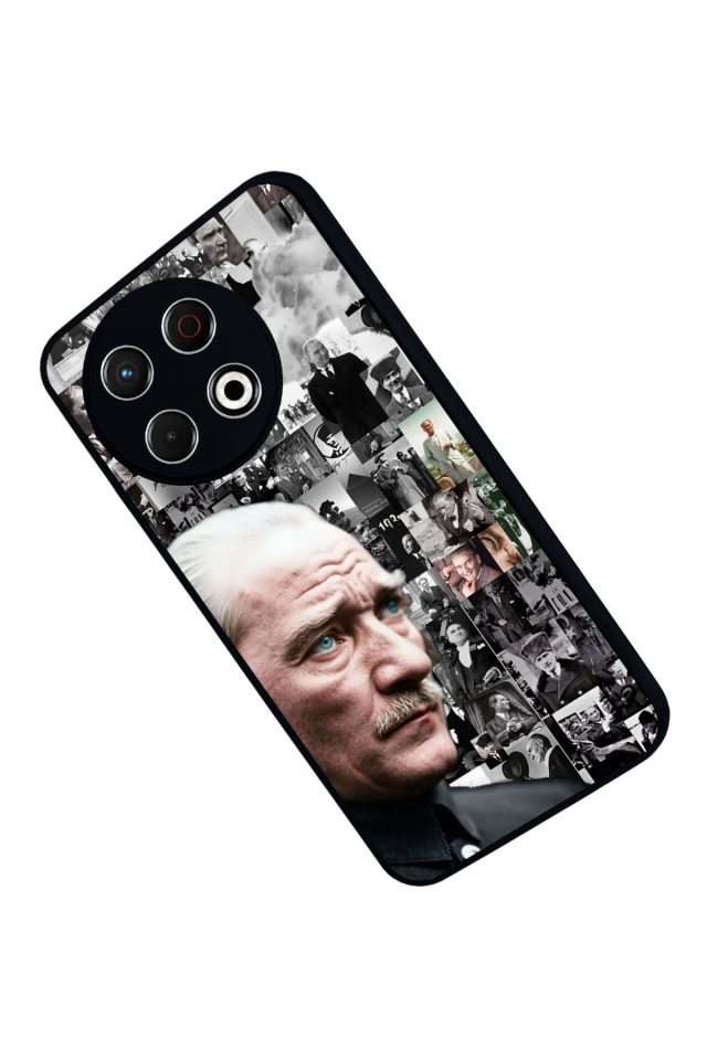 Tecno Spark 30 Pro Uyumlu Mustafa Kemal Ataturk Tasarımlı Glossy Premium Kılıf