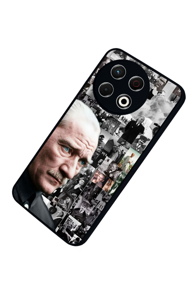 Tecno Spark 30 Pro Uyumlu Mustafa Kemal Ataturk Tasarımlı Glossy Premium Kılıf
