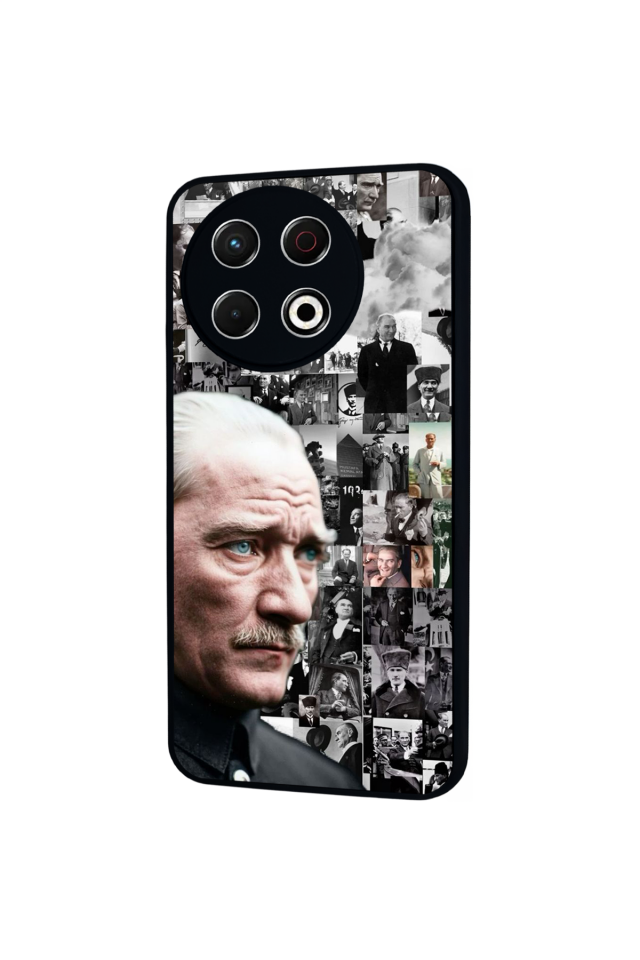 Tecno Spark 30 Pro Uyumlu Mustafa Kemal Ataturk Tasarımlı Glossy Premium Kılıf