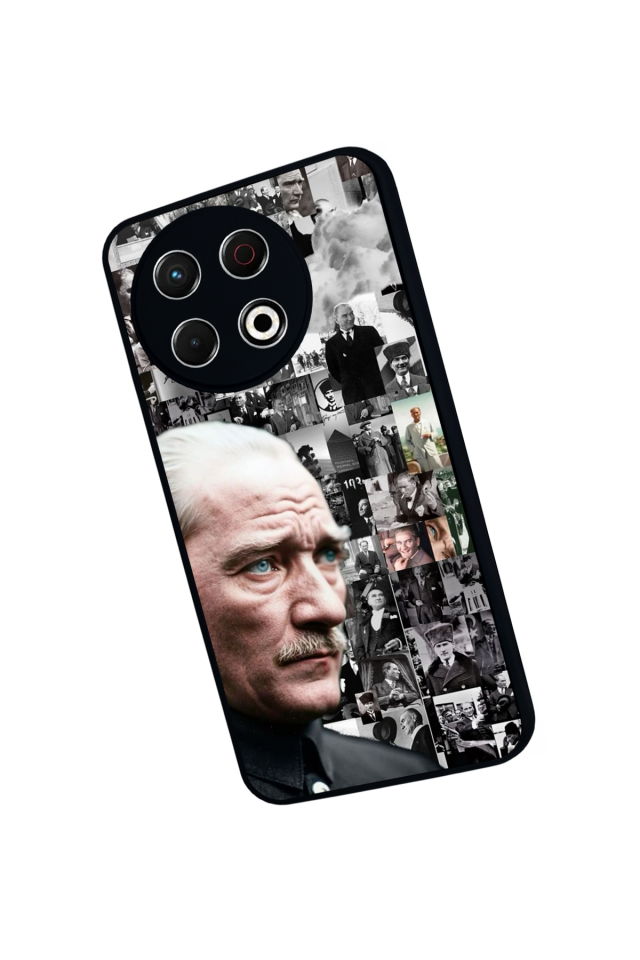 Tecno Spark 30 Pro Uyumlu Mustafa Kemal Ataturk Tasarımlı Glossy Premium Kılıf