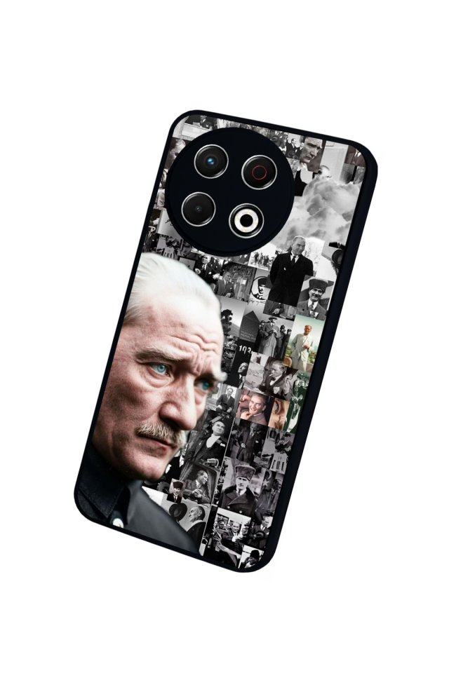 Tecno Spark 30 Pro Uyumlu Mustafa Kemal Ataturk Tasarımlı Glossy Premium Kılıf