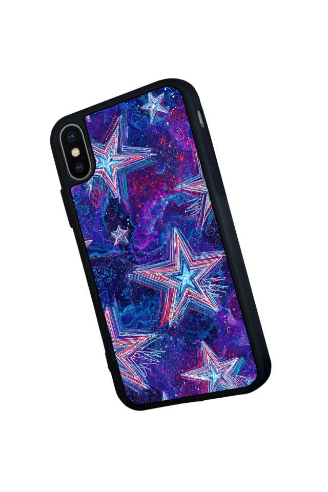 iPhone X/ XS Uyumlu Retro Yildizlar Tasarımlı Glossy Premium Kılıf