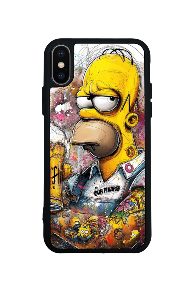 iPhone XS Max Uyumlu The Simpsons Tasarımlı Glossy Premium Kılıf
