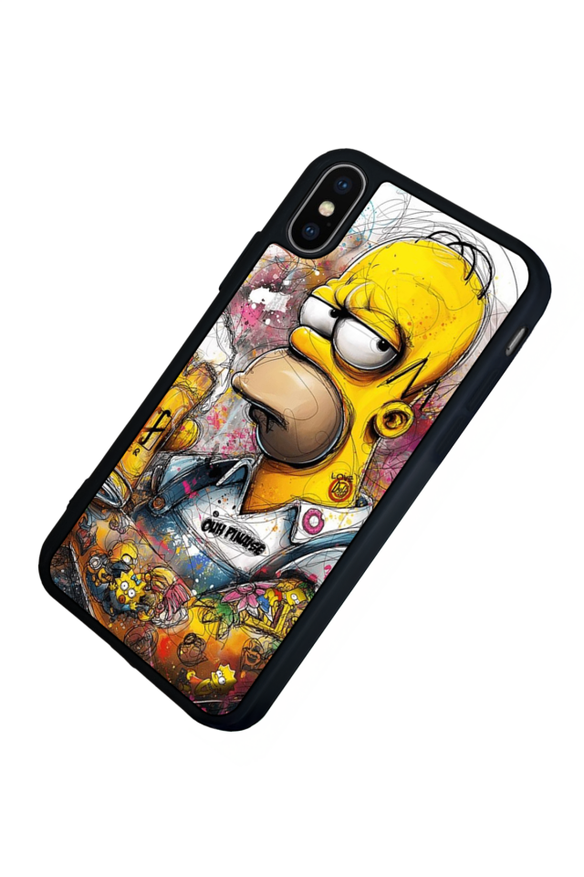iPhone XS Max Uyumlu The Simpsons Tasarımlı Glossy Premium Kılıf