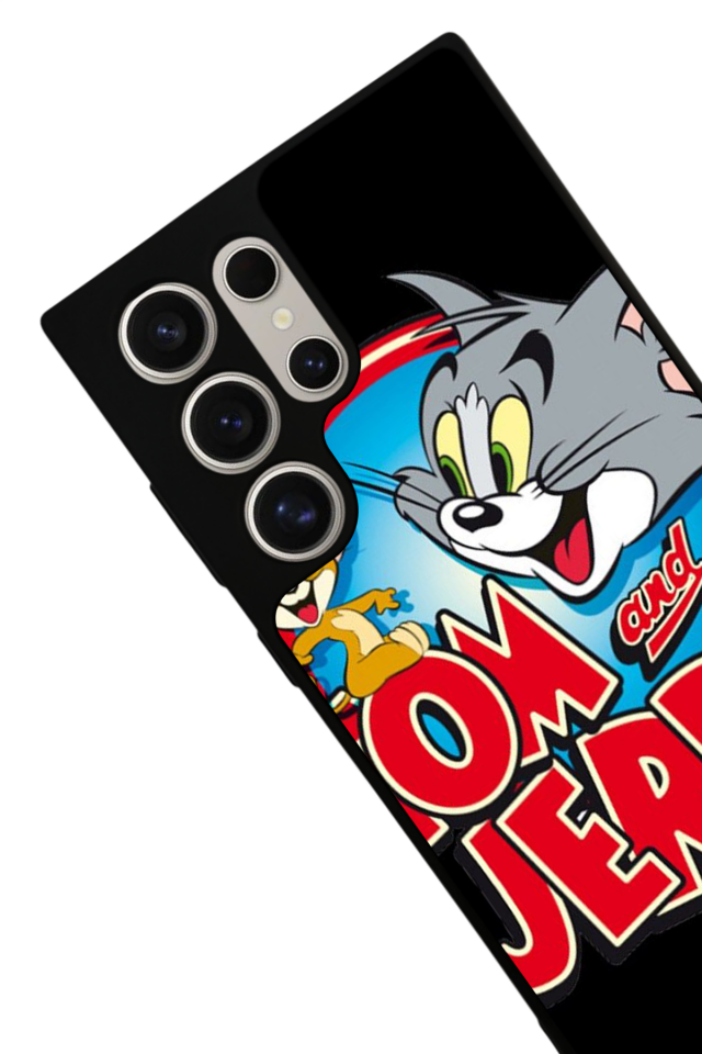 Samsung Galaxy S22 Ultra Uyumlu Tom And Jerry Tasarımlı Glossy Premium Kılıf