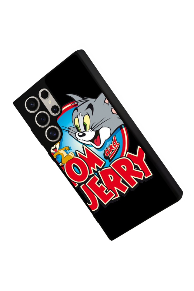 Samsung Galaxy S22 Ultra Uyumlu Tom And Jerry Tasarımlı Glossy Premium Kılıf