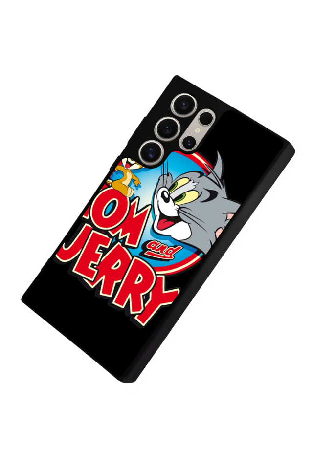 Samsung Galaxy S22 Ultra Uyumlu Tom And Jerry Tasarımlı Glossy Premium Kılıf