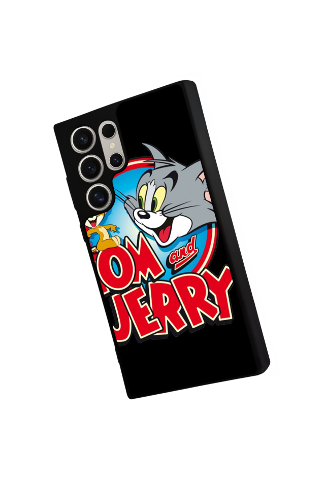 Samsung Galaxy S22 Ultra Uyumlu Tom And Jerry Tasarımlı Glossy Premium Kılıf