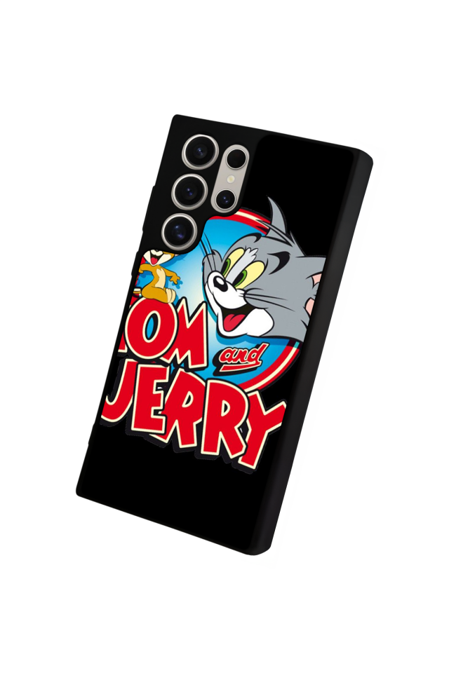 Samsung Galaxy S22 Ultra Uyumlu Tom And Jerry Tasarımlı Glossy Premium Kılıf