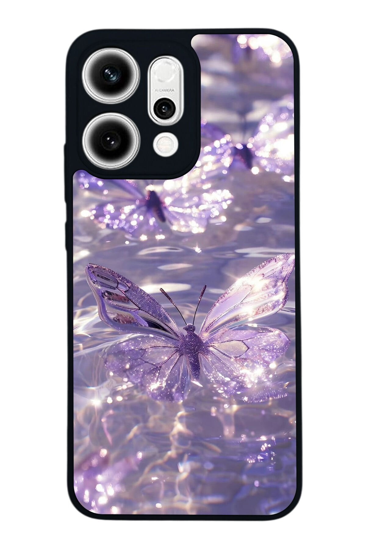 Oppo Reno 14 Uyumlu Kelebek Tasarımlı Glossy Premium Kılıf