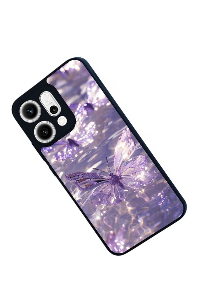 Oppo Reno 14 Uyumlu Kelebek Tasarımlı Glossy Premium Kılıf