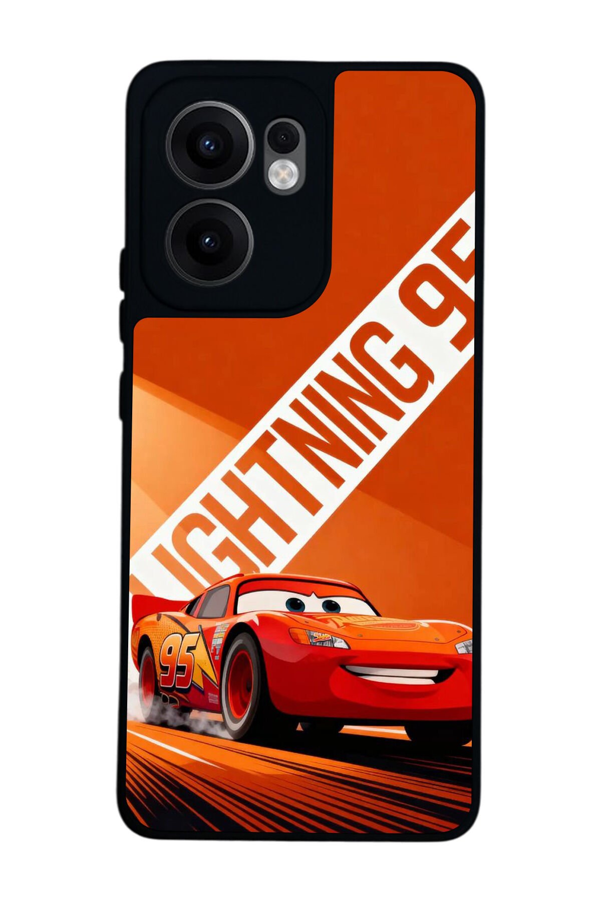 Oppo Reno 13F Uyumlu Şimsek McQueen Tasarımlı Glossy Premium Kılıf