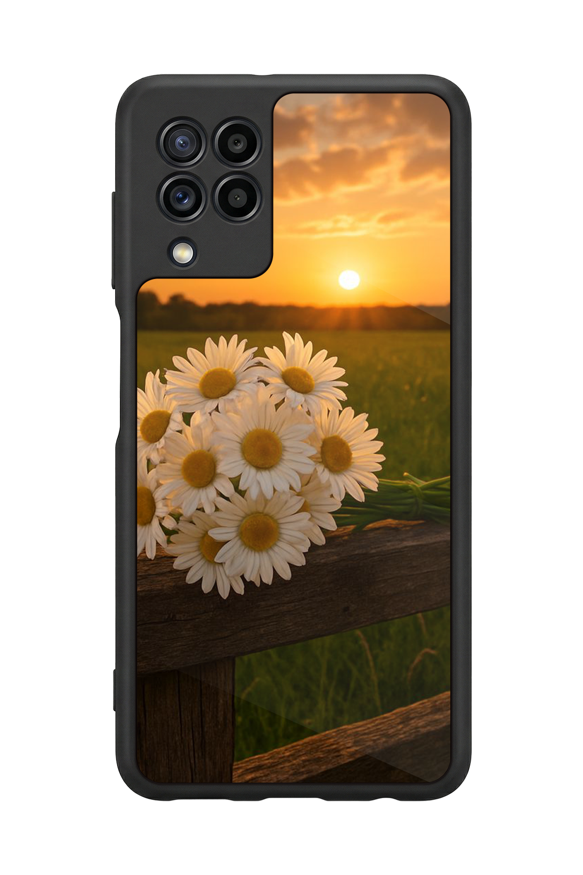 Samsung Galaxy M32 Uyumlu Cicek Tasarımlı Glossy Premium Kılıf