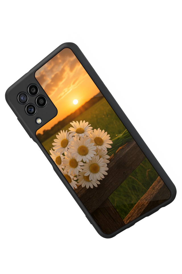 Samsung Galaxy M32 Uyumlu Cicek Tasarımlı Glossy Premium Kılıf
