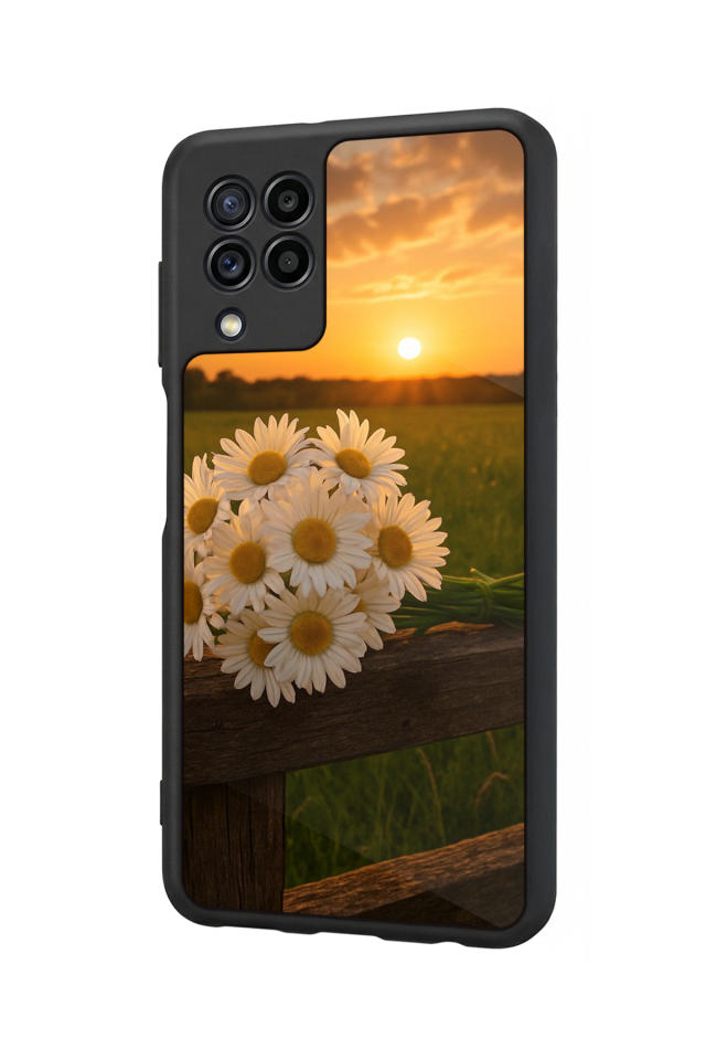 Samsung Galaxy M32 Uyumlu Cicek Tasarımlı Glossy Premium Kılıf