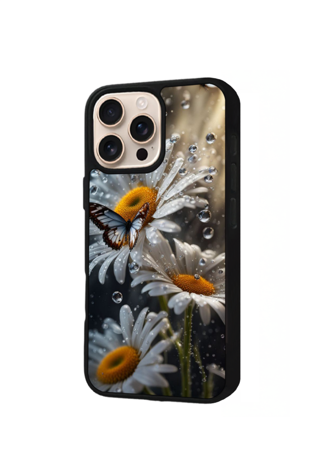 iPhone 15 Pro Max Uyumlu Cicek Tasarımlı Glossy Premium Kılıf