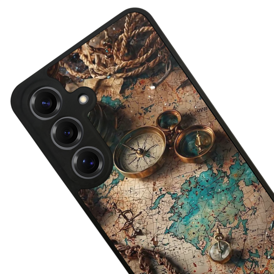 Samsung Galaxy S25 Uyumlu Harita Tasarımlı Glossy Premium Kılıf