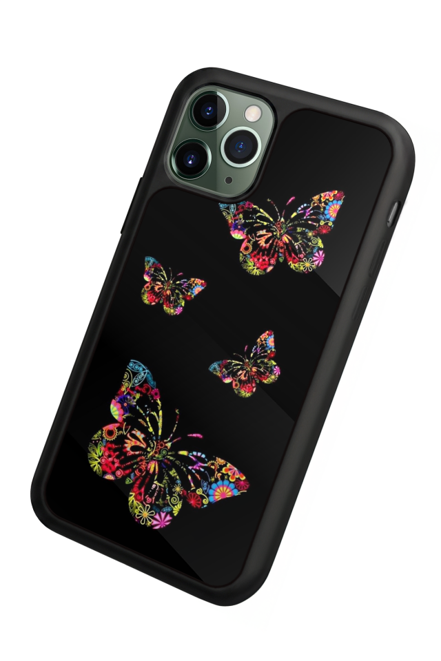 iPhone 11 Pro Uyumlu Kelebek Tasarımlı Glossy Premium Kılıf