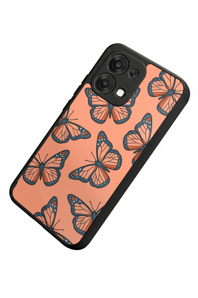 Oppo A6 Pro Uyumlu Kelebek Tasarımlı Glossy Premium Kılıf