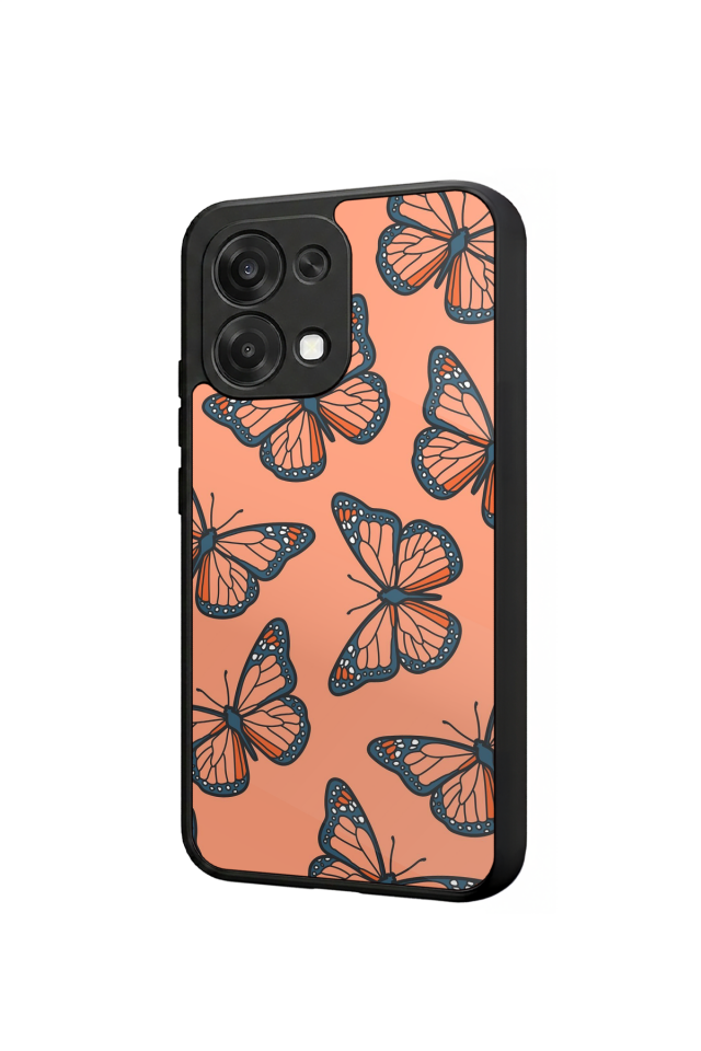 Oppo A6 Pro Uyumlu Kelebek Tasarımlı Glossy Premium Kılıf