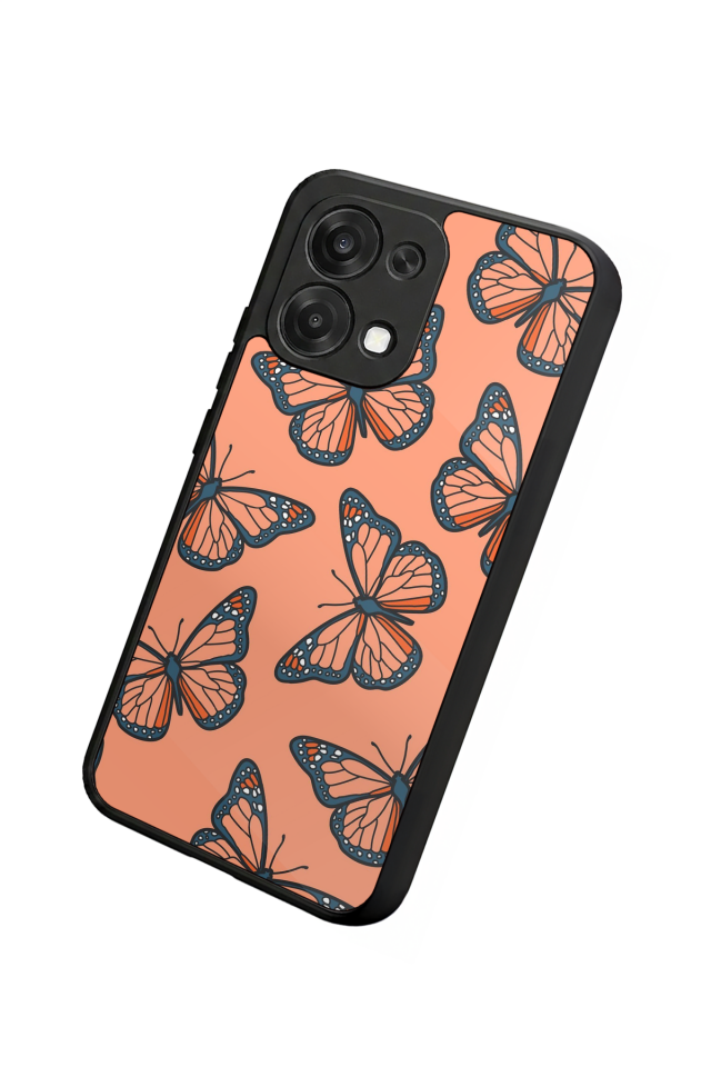 Oppo A6 Pro Uyumlu Kelebek Tasarımlı Glossy Premium Kılıf