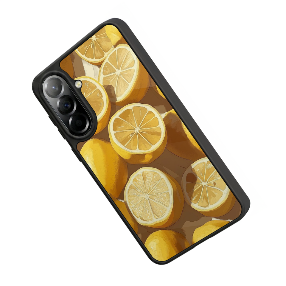 Samsung Galaxy A57 Uyumlu Limon Tasarımlı Glossy Premium Kılıf