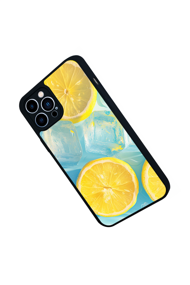 iPhone 12 Pro Max Uyumlu Limon Tasarımlı Glossy Premium Kılıf