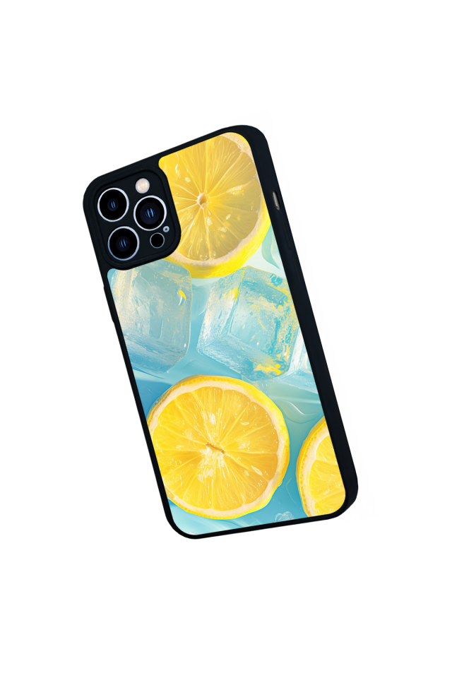 iPhone 12 Pro Max Uyumlu Limon Tasarımlı Glossy Premium Kılıf