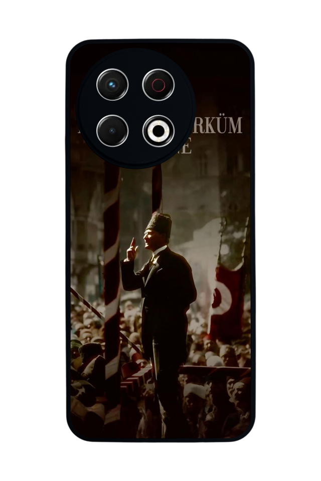Tecno Spark 30 Pro Uyumlu Mustafa Kemal Ataturk Tasarımlı Glossy Premium Kılıf