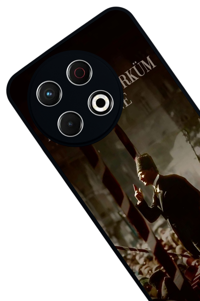 Tecno Spark 30 Pro Uyumlu Mustafa Kemal Ataturk Tasarımlı Glossy Premium Kılıf