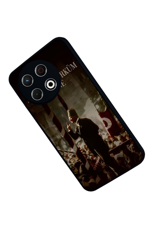 Tecno Spark 30 Pro Uyumlu Mustafa Kemal Ataturk Tasarımlı Glossy Premium Kılıf