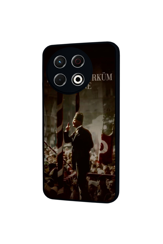 Tecno Spark 30 Pro Uyumlu Mustafa Kemal Ataturk Tasarımlı Glossy Premium Kılıf