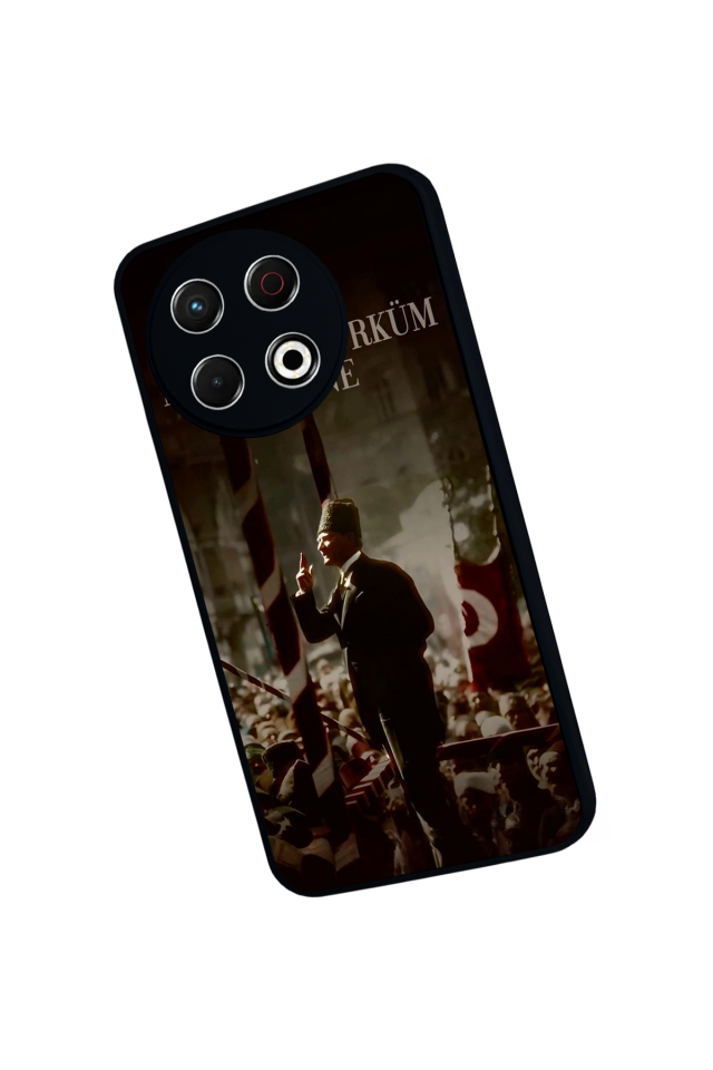 Tecno Spark 30 Pro Uyumlu Mustafa Kemal Ataturk Tasarımlı Glossy Premium Kılıf