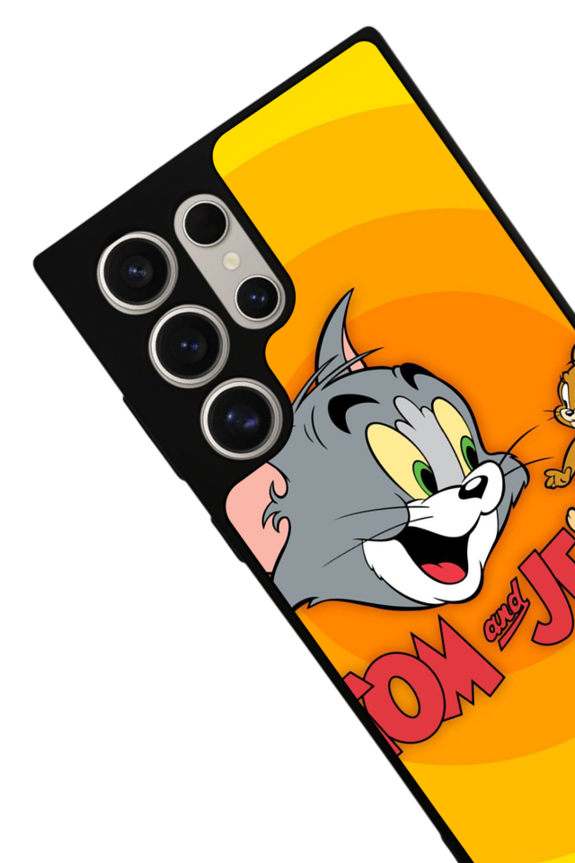Samsung Galaxy S22 Ultra Uyumlu Tom And Jerry Tasarımlı Glossy Premium Kılıf