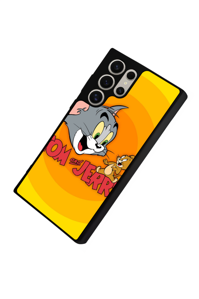 Samsung Galaxy S22 Ultra Uyumlu Tom And Jerry Tasarımlı Glossy Premium Kılıf