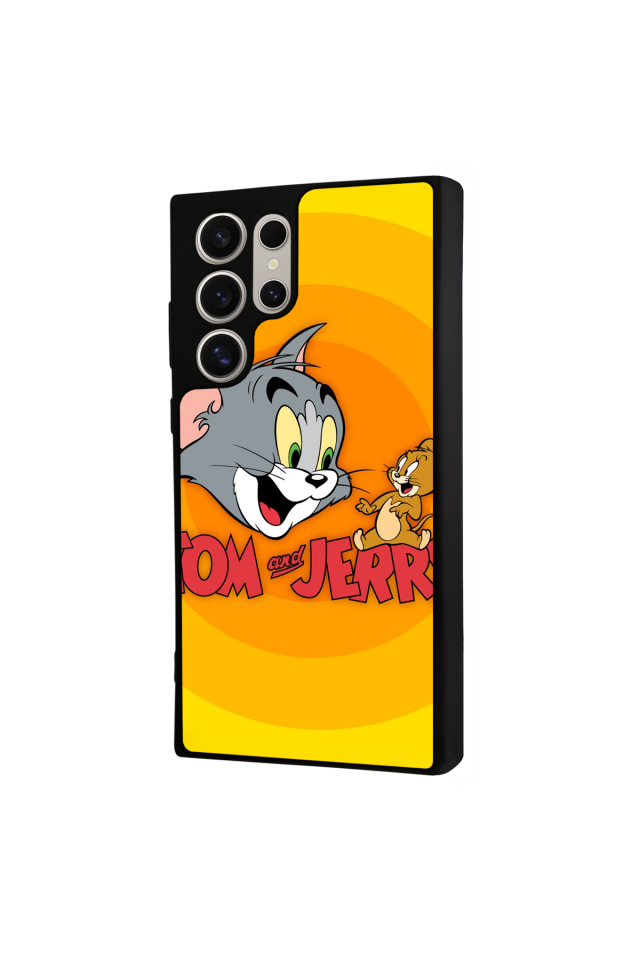 Samsung Galaxy S22 Ultra Uyumlu Tom And Jerry Tasarımlı Glossy Premium Kılıf