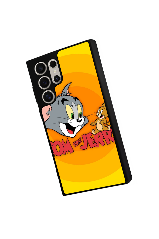 Samsung Galaxy S22 Ultra Uyumlu Tom And Jerry Tasarımlı Glossy Premium Kılıf