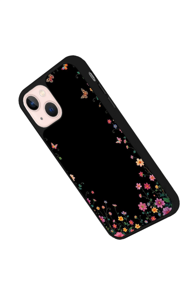 iPhone 13 Mini Uyumlu Floral Tasarımlı Glossy Premium Kılıf