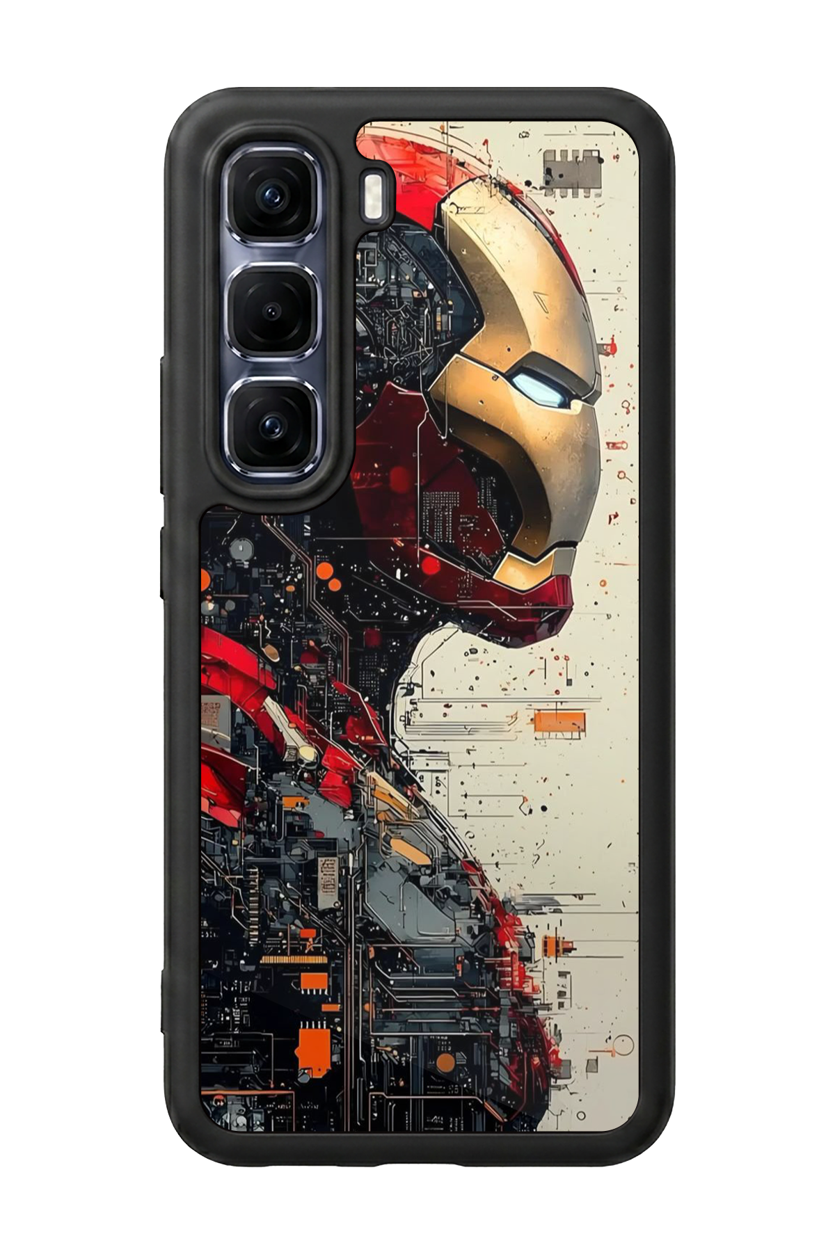 Infinix Hot 60 Pro Plus Uyumlu  Iron Man ( Demir Adam ) Tasarımlı Glossy Premium Kılıf