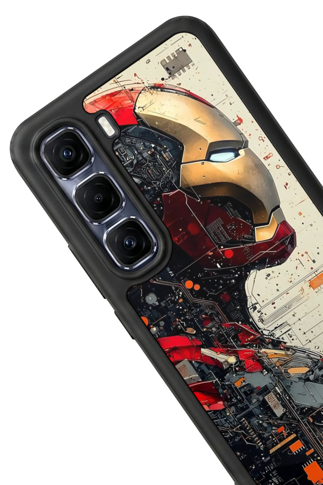 Infinix Hot 60 Pro Plus Uyumlu  Iron Man ( Demir Adam ) Tasarımlı Glossy Premium Kılıf