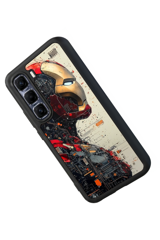 Infinix Hot 60 Pro Plus Uyumlu  Iron Man ( Demir Adam ) Tasarımlı Glossy Premium Kılıf