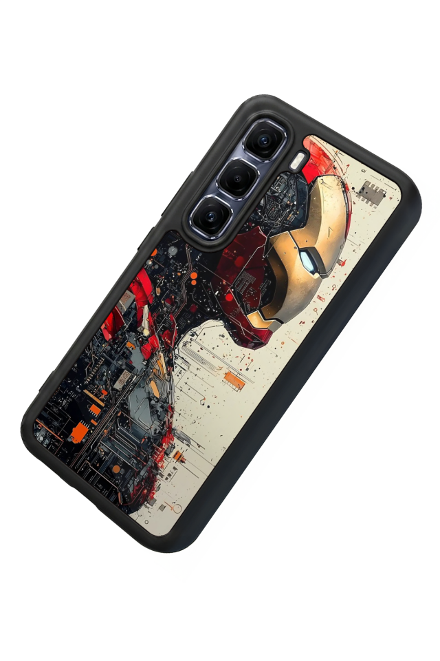 Infinix Hot 60 Pro Plus Uyumlu  Iron Man ( Demir Adam ) Tasarımlı Glossy Premium Kılıf