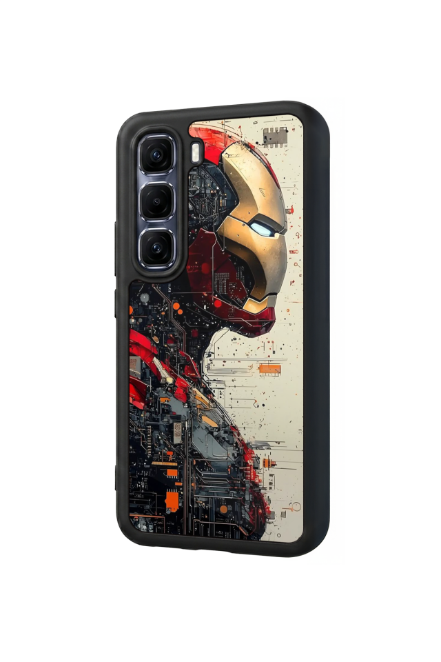Infinix Hot 60 Pro Plus Uyumlu  Iron Man ( Demir Adam ) Tasarımlı Glossy Premium Kılıf